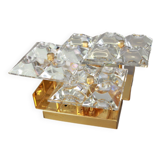 Wonderful crystal wall lights by Kinkeldey, Germany, 1970s.