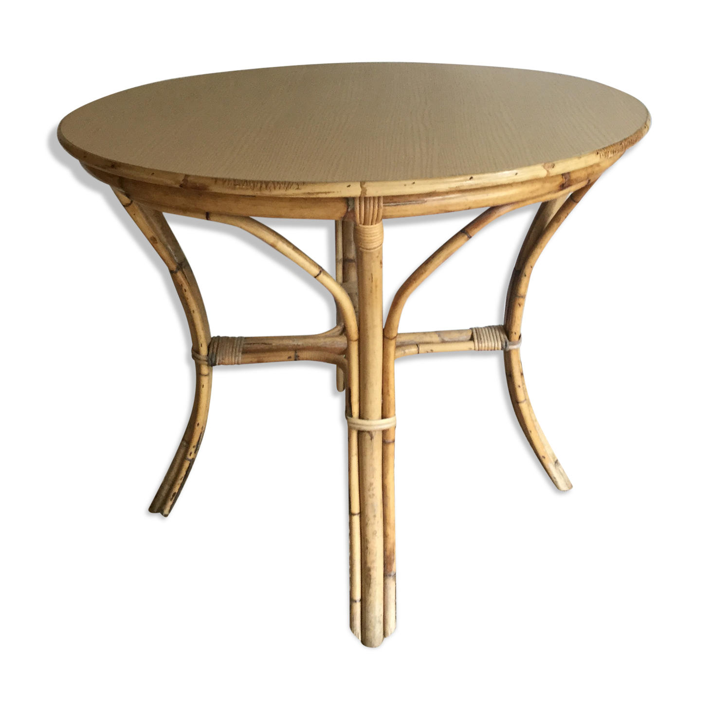 Rattan round table vintage