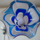 Lampe vintage verre bleue Mazzega