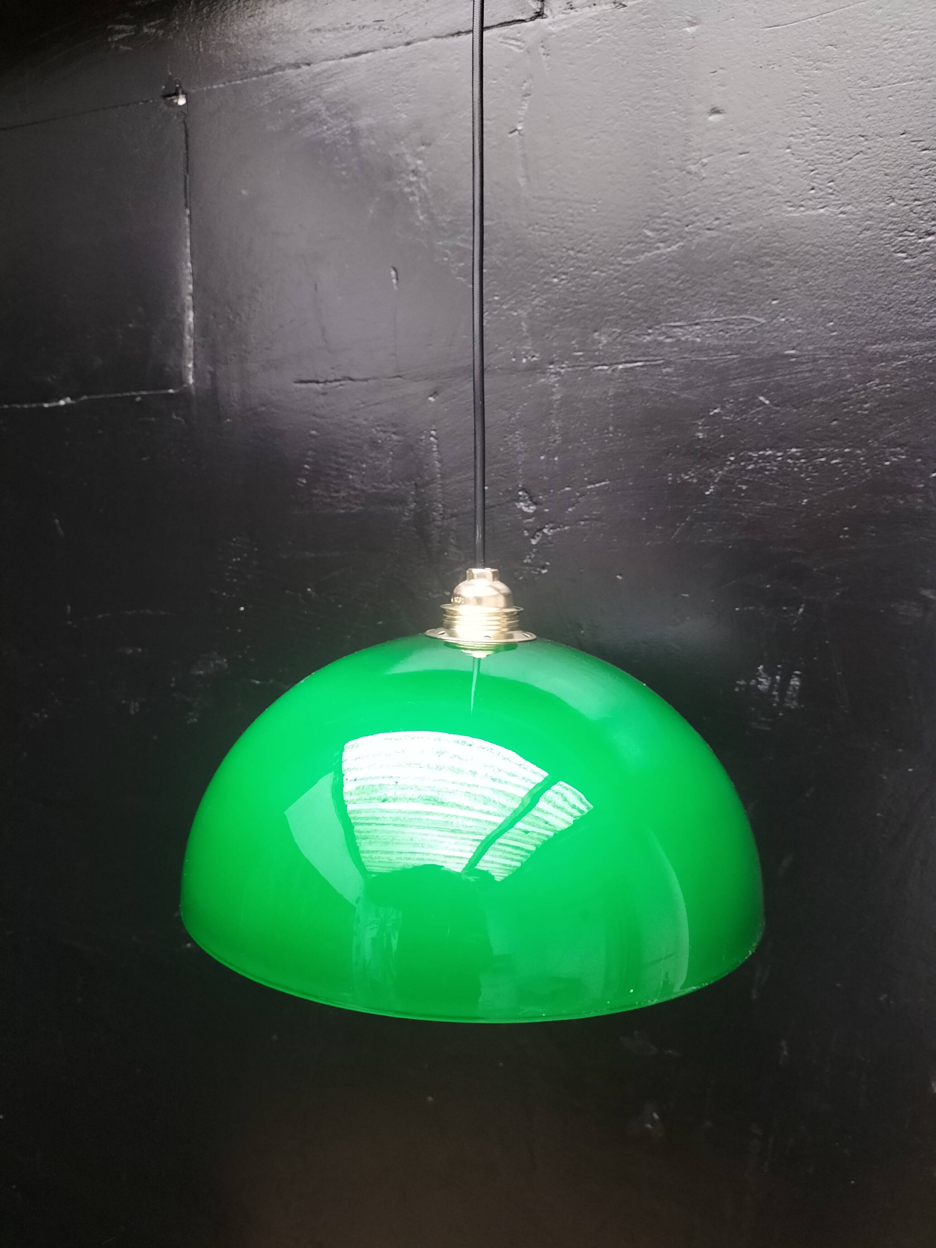 Green opaline pendant light