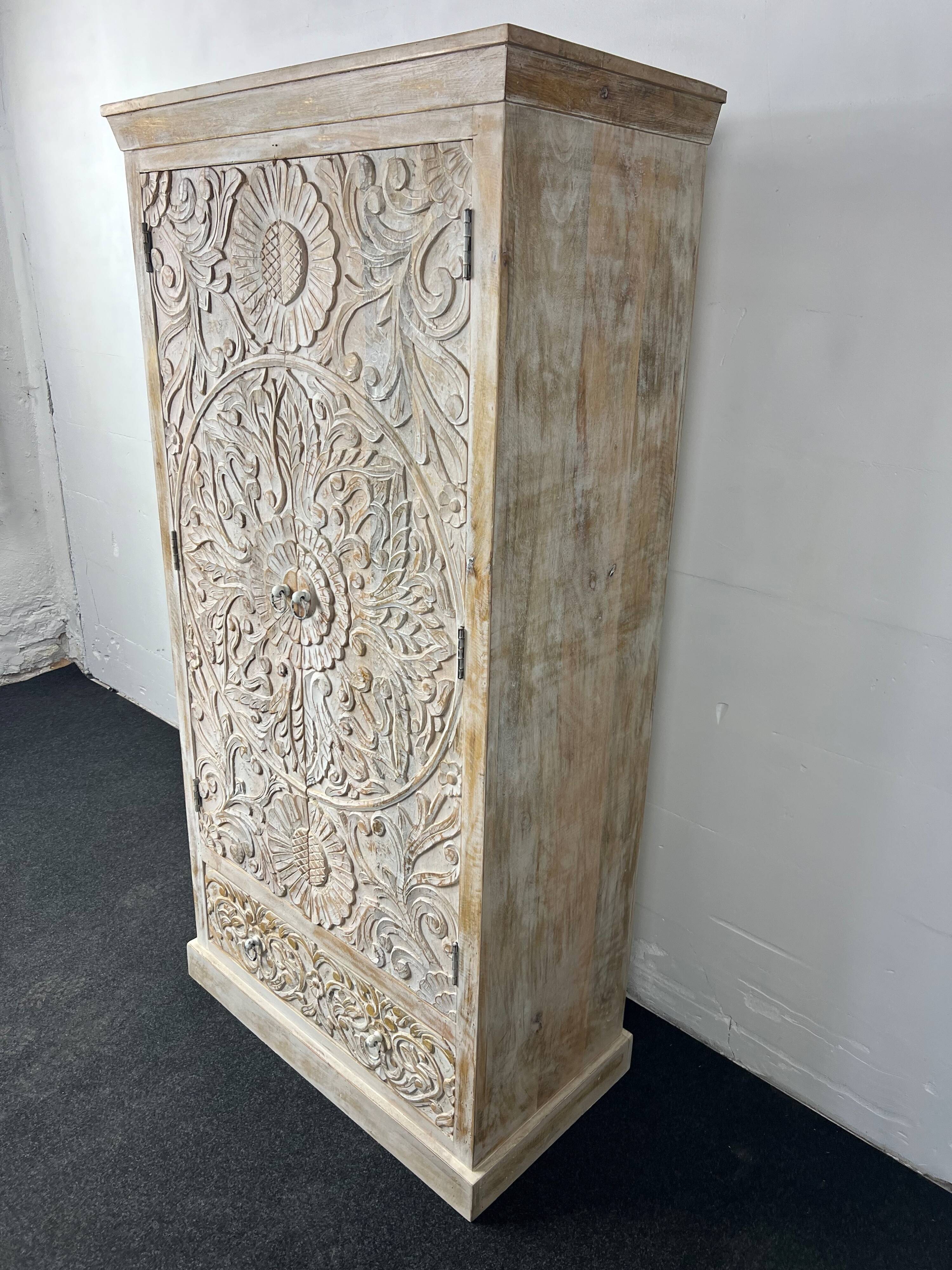 Antique white wooden cabinet