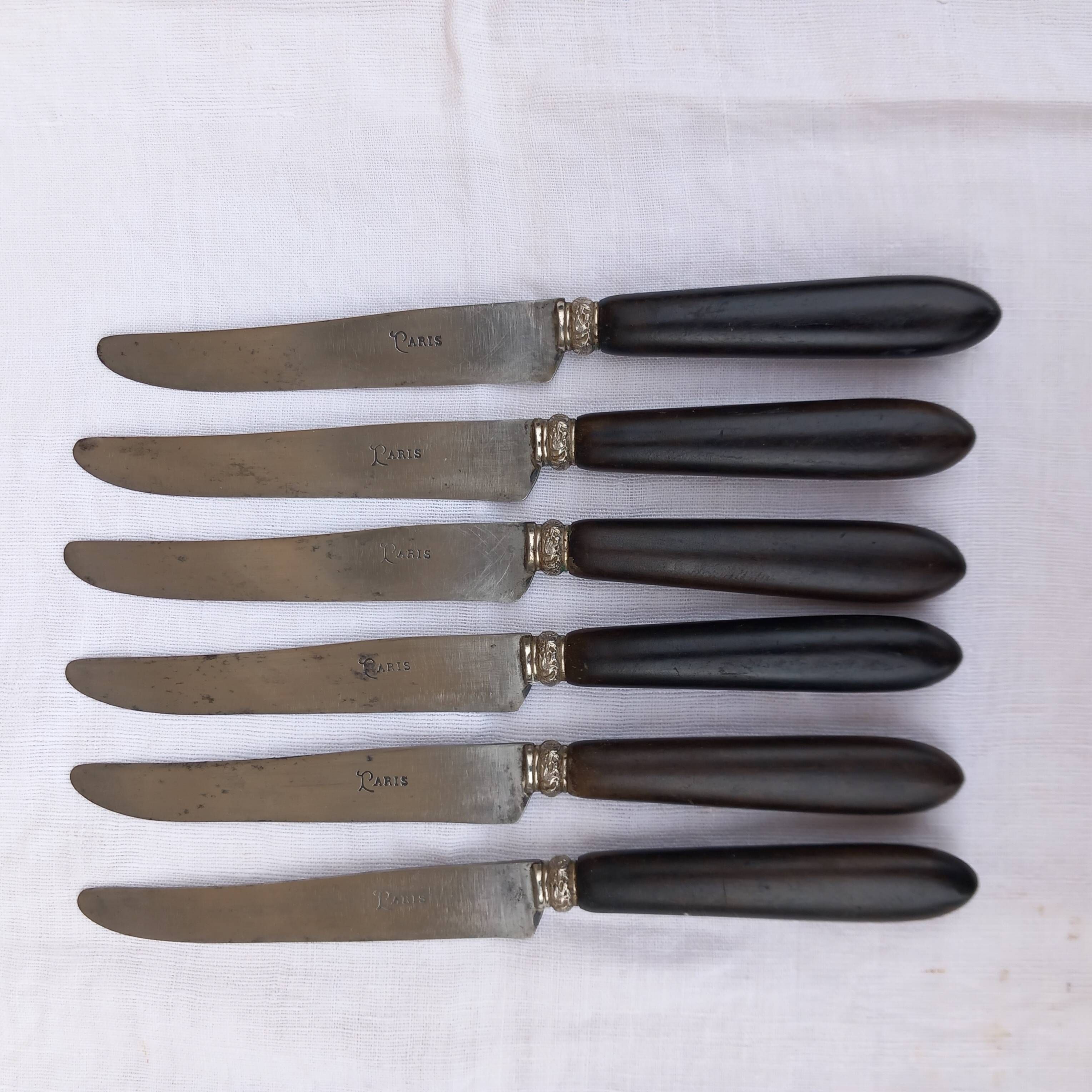 Set of 6 knives, late 19th century, Paris