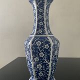Vintage porcelain vase with white and blue decor