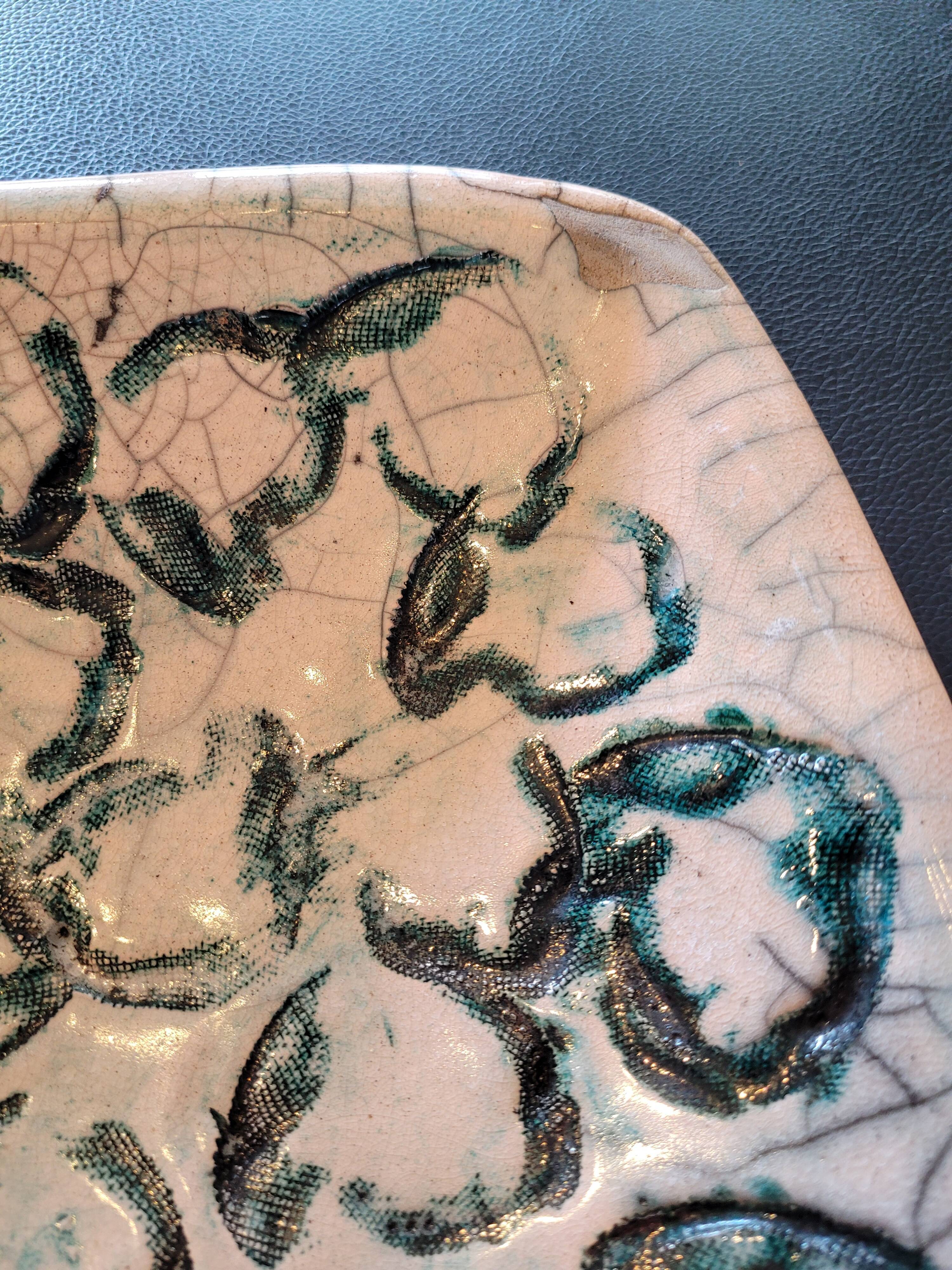 Japanese square dish in Raku