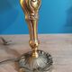 Living room lamp with golden bronze base and shade