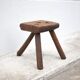 Tabouret bois tripode, tabouret de traite, porte-plante bois