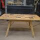 Rattan and ceramic table 1960