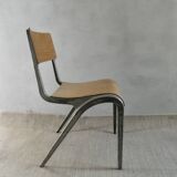Wooden and metal chair by James Leonard, 1950s