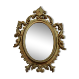 Small baroque mirror in gilded resin, made in Italy, 1970