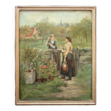 HST painting "The conversation in the garden" 19th century