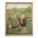 Tableau HST "La conversation au jardin" XIX° siècle