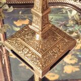 Pair of bronze torch candle holders