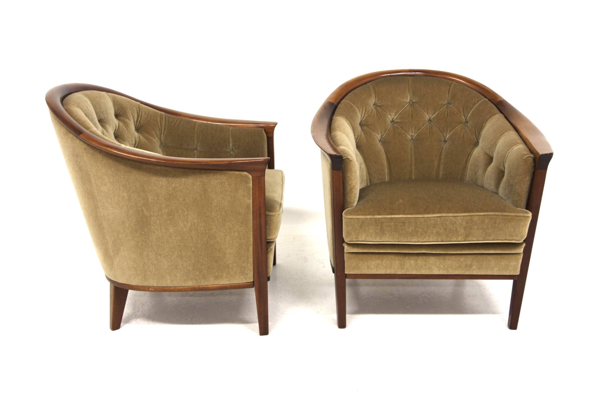 Set de 2 fauteuils "Fabiola" en velours, Bröderna Andersson, Suède, 1960