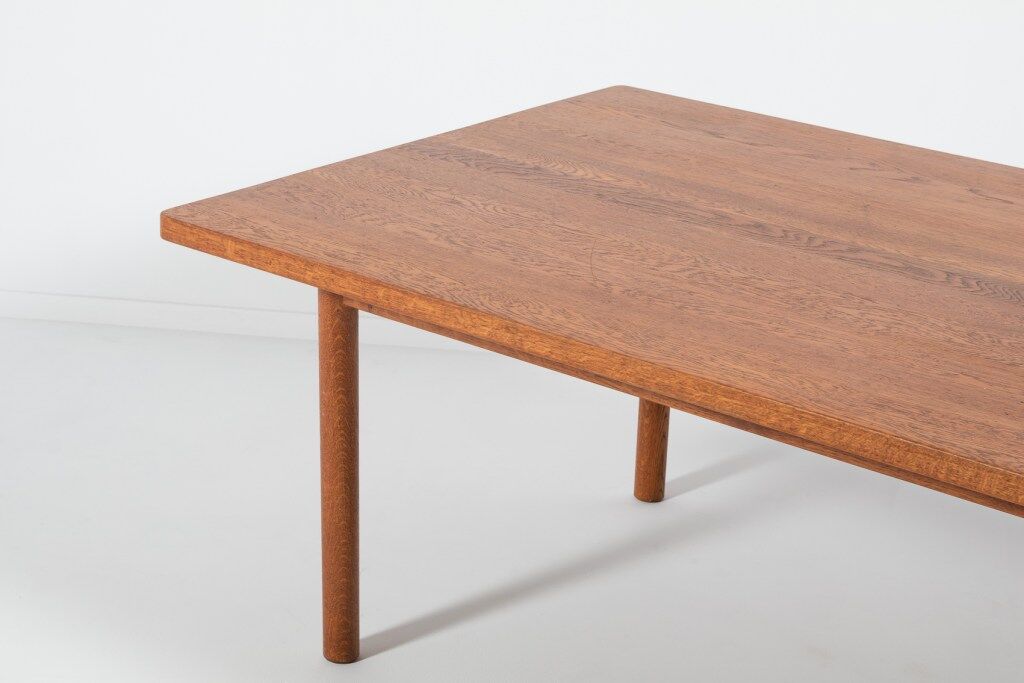 Danish solid oak coffee table, 1960s