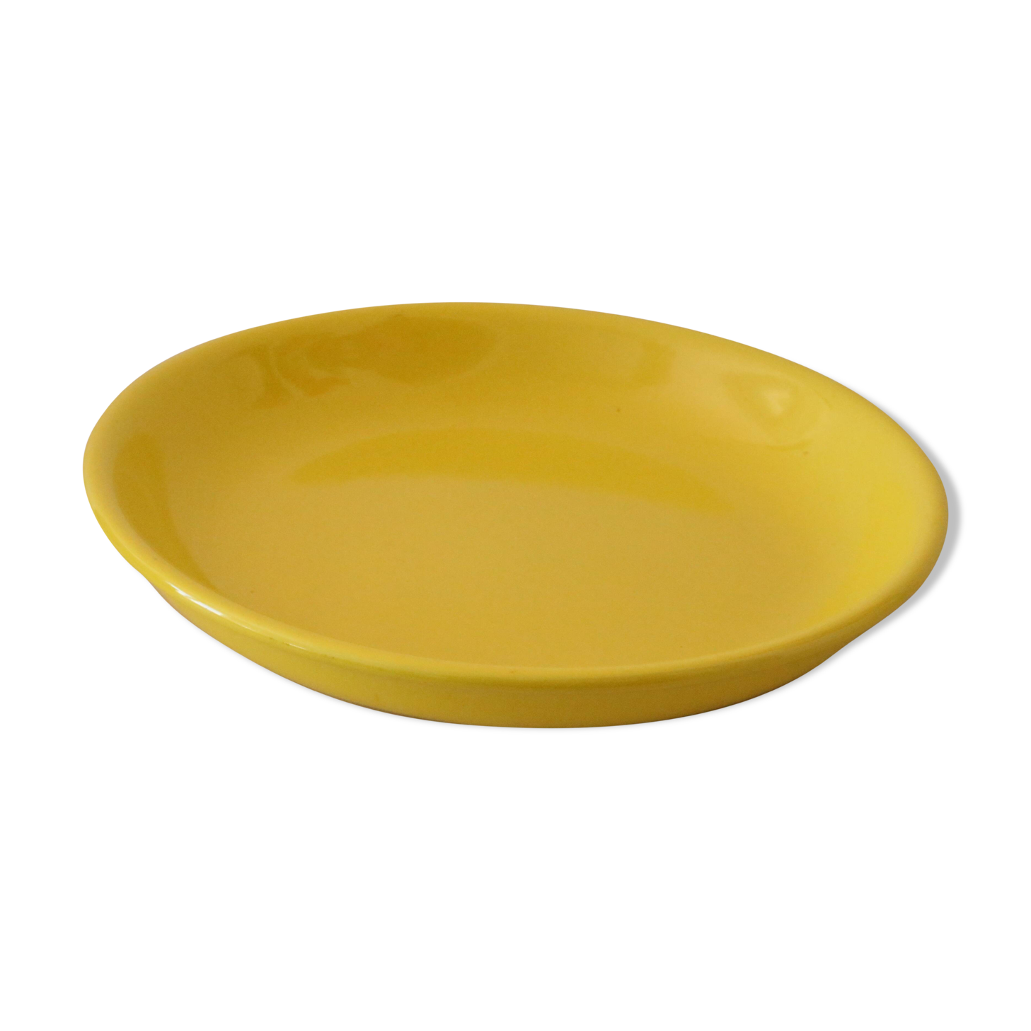 Niderviller round dish, yellow, 1970/80, vintage