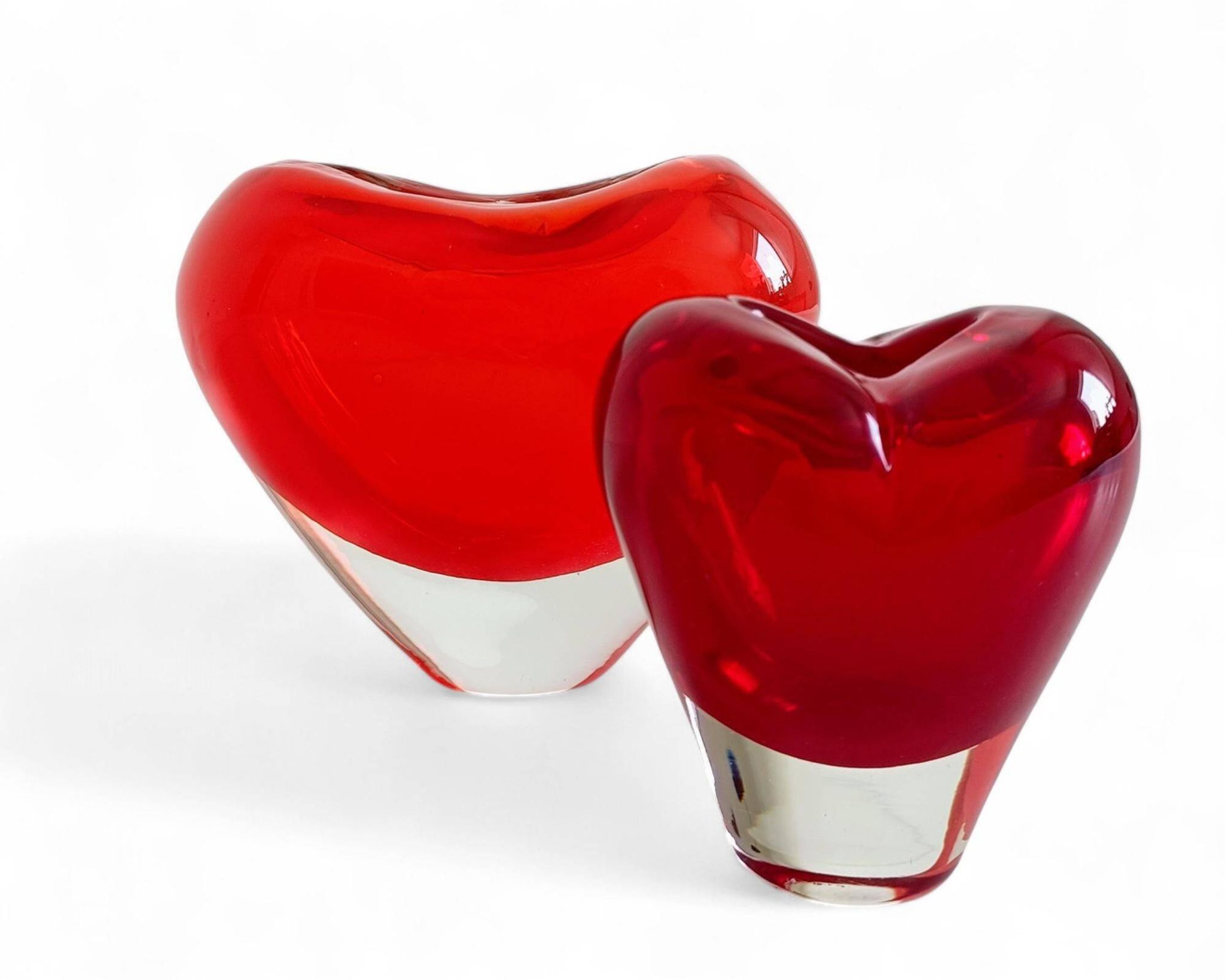 Post-Modern Murano Glass Heart Vases by Maria Christina Hamel, 1990s