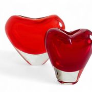 Post-Modern Murano Glass Heart Vases by Maria Christina Hamel, 1990s