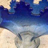 Vintage blue fan vase