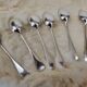 Set of 6 teaspoons in silver metal 18gr