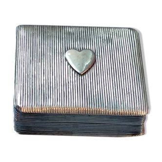 Silver box heart décor