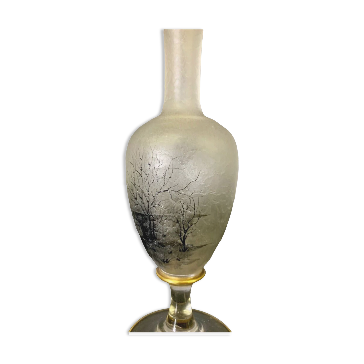 Soliflore Vase with Autumn Decoration In Grisaille circa 1900