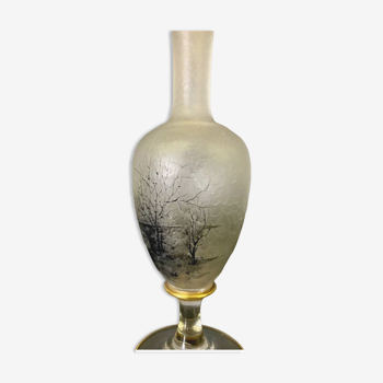 Soliflore Vase with Autumn Decoration In Grisaille circa 1900