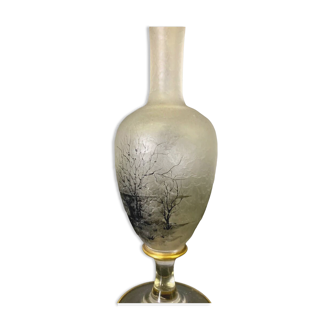 Soliflore Vase with Autumn Decoration In Grisaille circa 1900