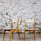 4 Danish chairs in beech wood and skai, 1960