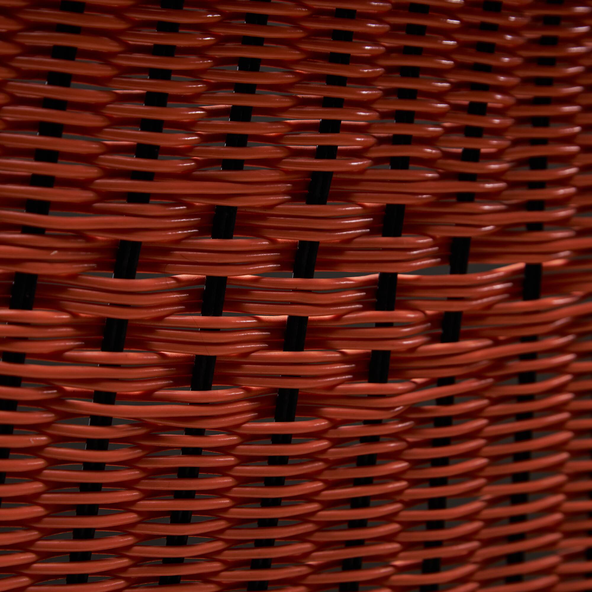 Chaises de jardin en câble plastique tressé orange