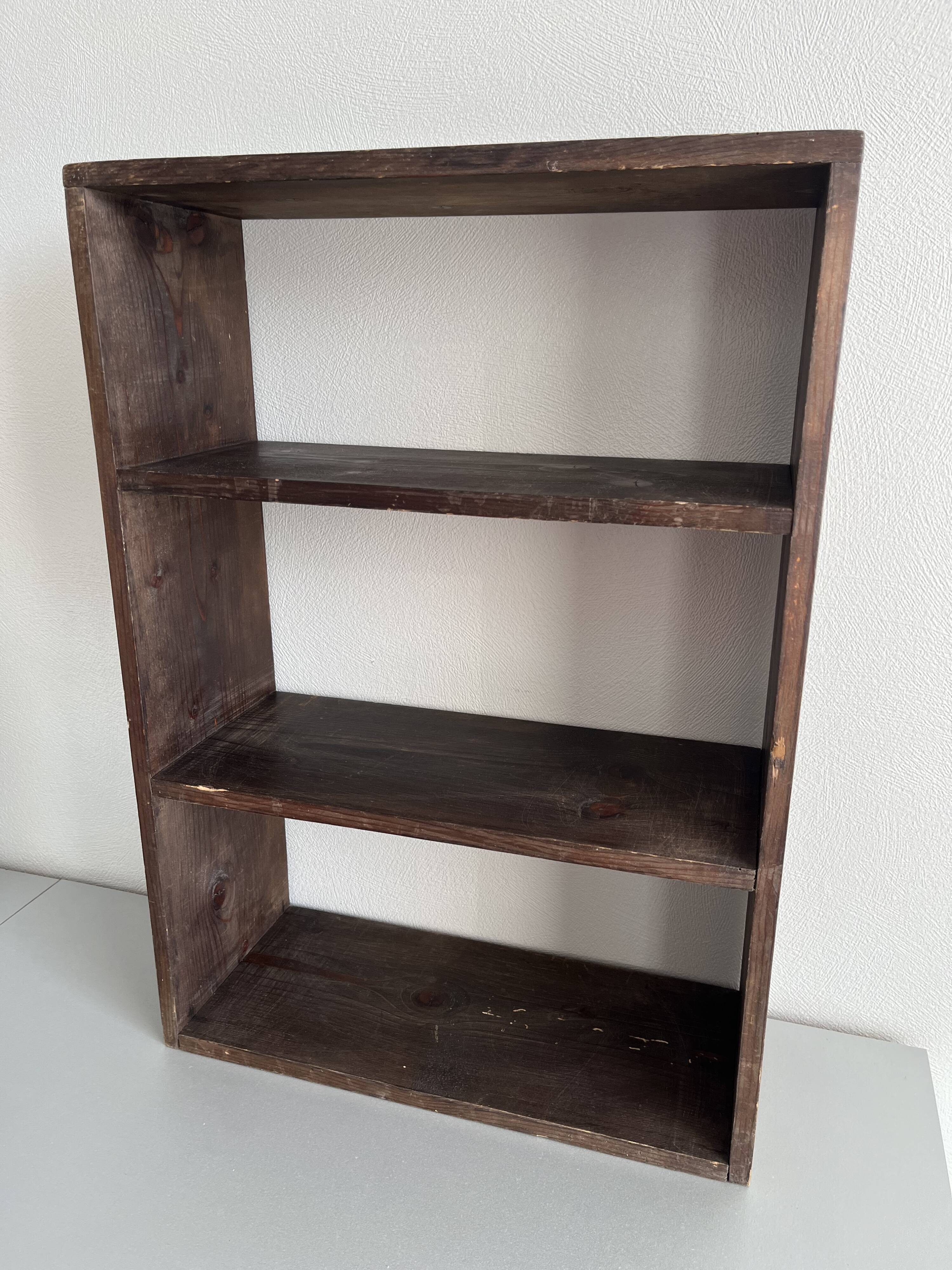 Patinated wood shelf