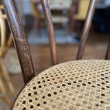 Wooden and cane bistro chairs