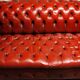 3-seater Chesterfield sofa in red leather