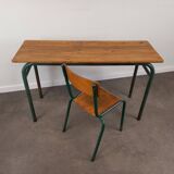 Bureau années 50 et sa chaise d'école
