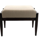 Mid-century beige linen armchair with a stool by Henryk lis, 1960s, set of 2