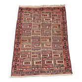 Tapis asiatique ancien en coton, nouage extra-fin, fait main 75 x 51 In