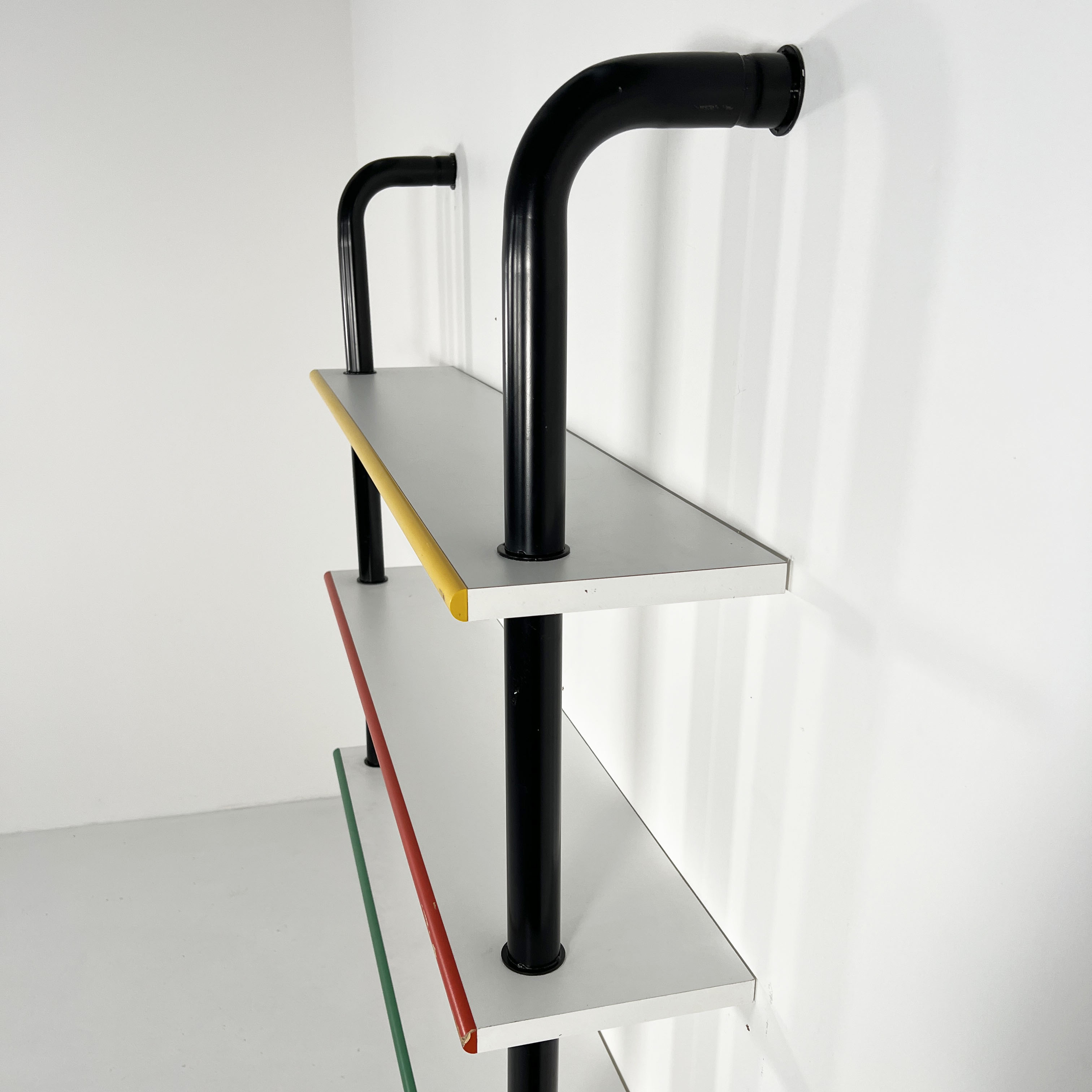 Multicolored tubular wall shelf, 1980