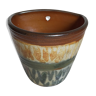 Vase bouquetière cache-pot sandstone enamelled with bouffioulx signed dubois