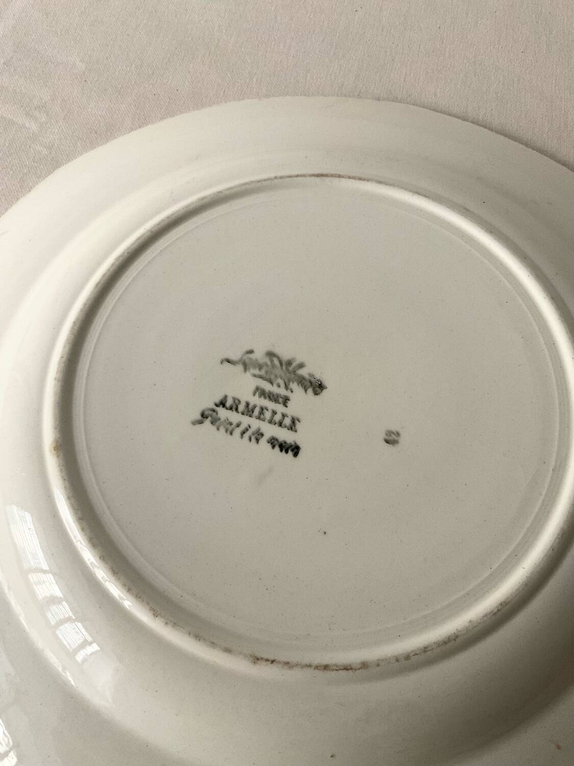 Large antique plate Sarreguemines model Armelle - hand-painted