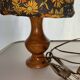 Authentic 1970 Flower Power bedside lamp – Turned wood