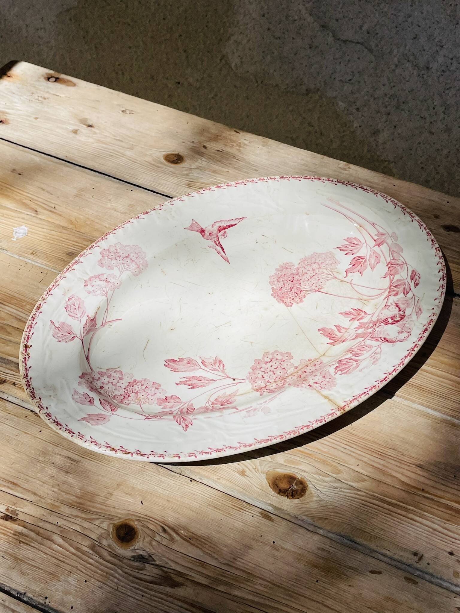 Oval ironstone dish from Creil & Montereau