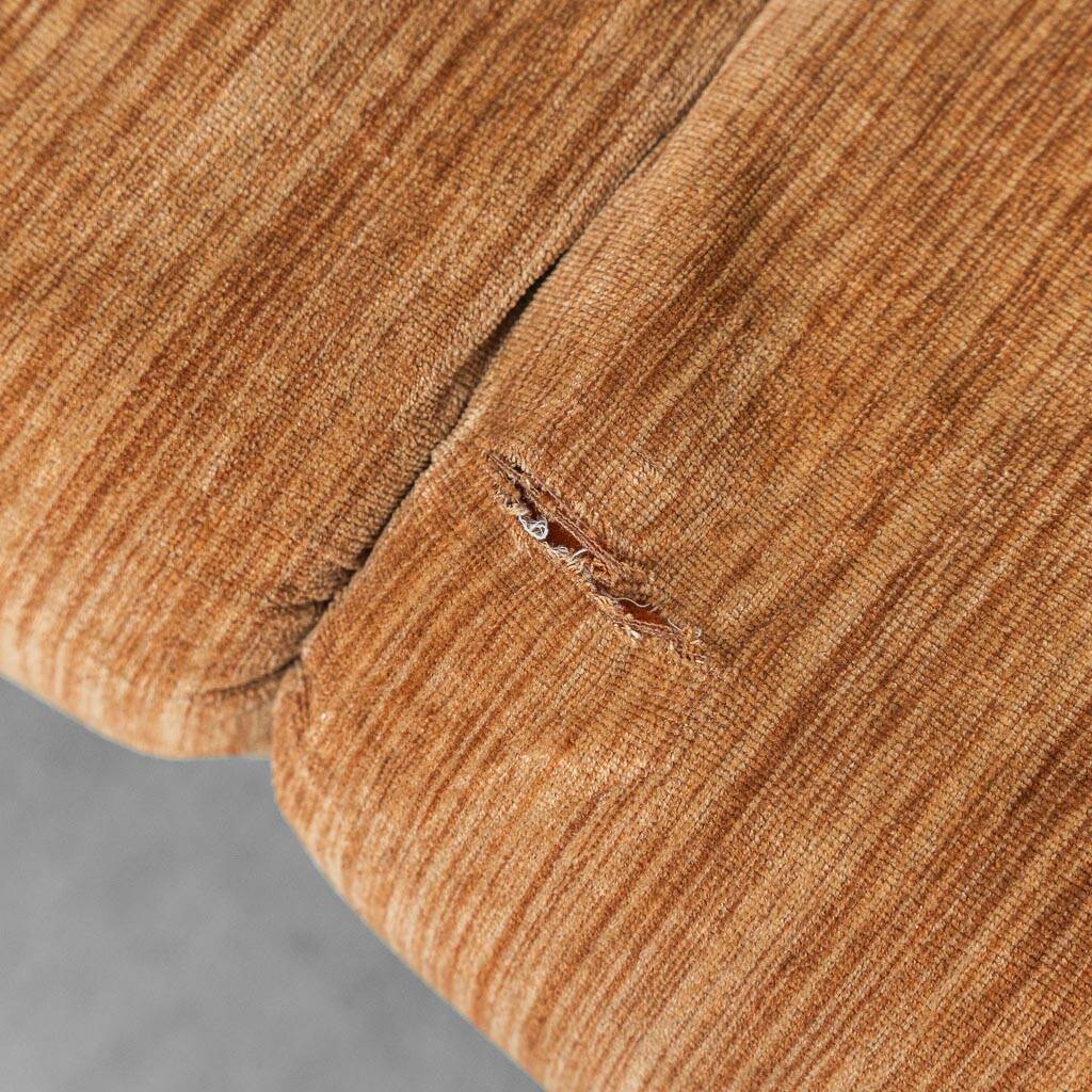 Canapé 3 places en velours côtelé marron, années 1970