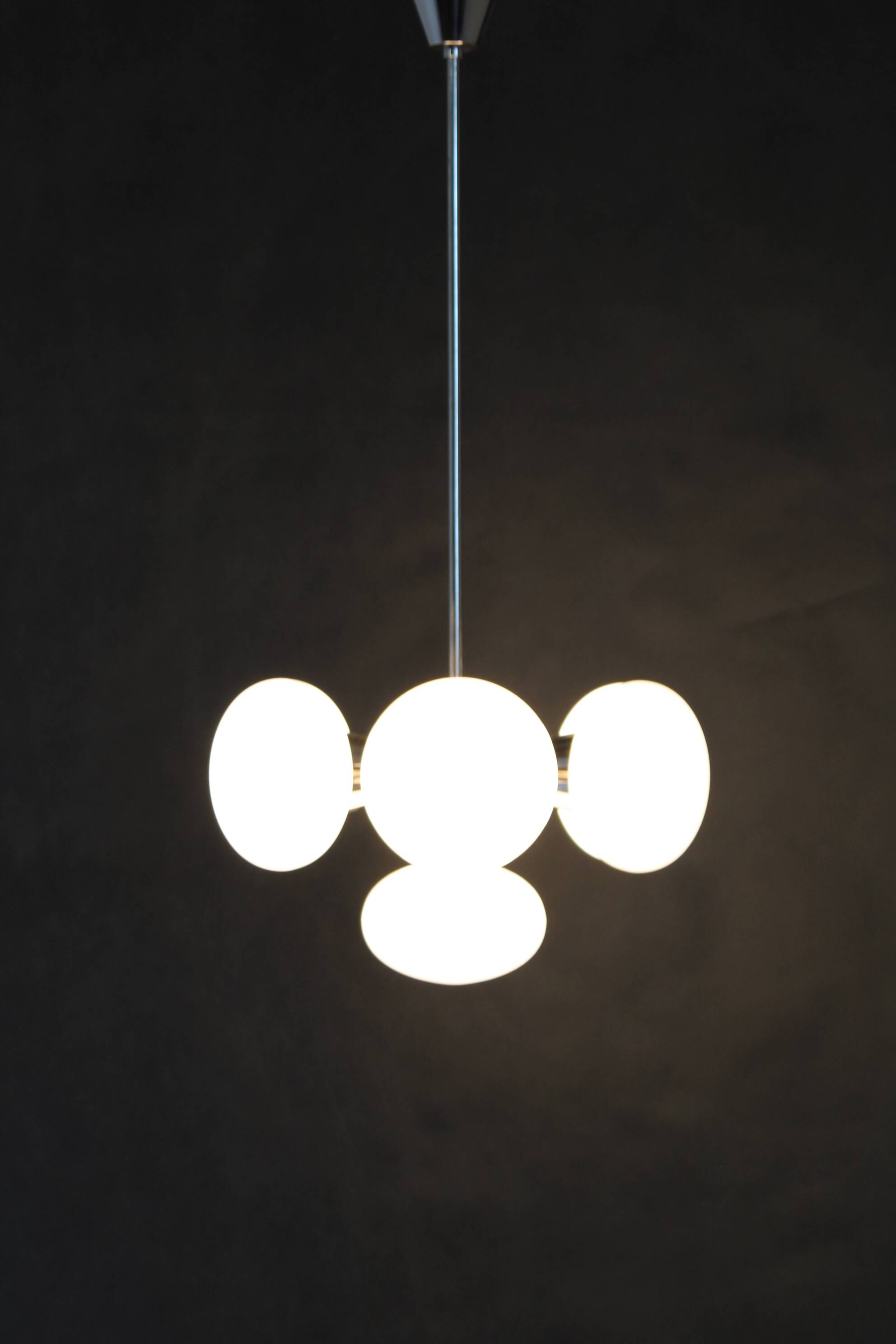 1970s Chrome Plated 7-Flamming Sputnik by Kamenicky Senov, Czechoslovakia