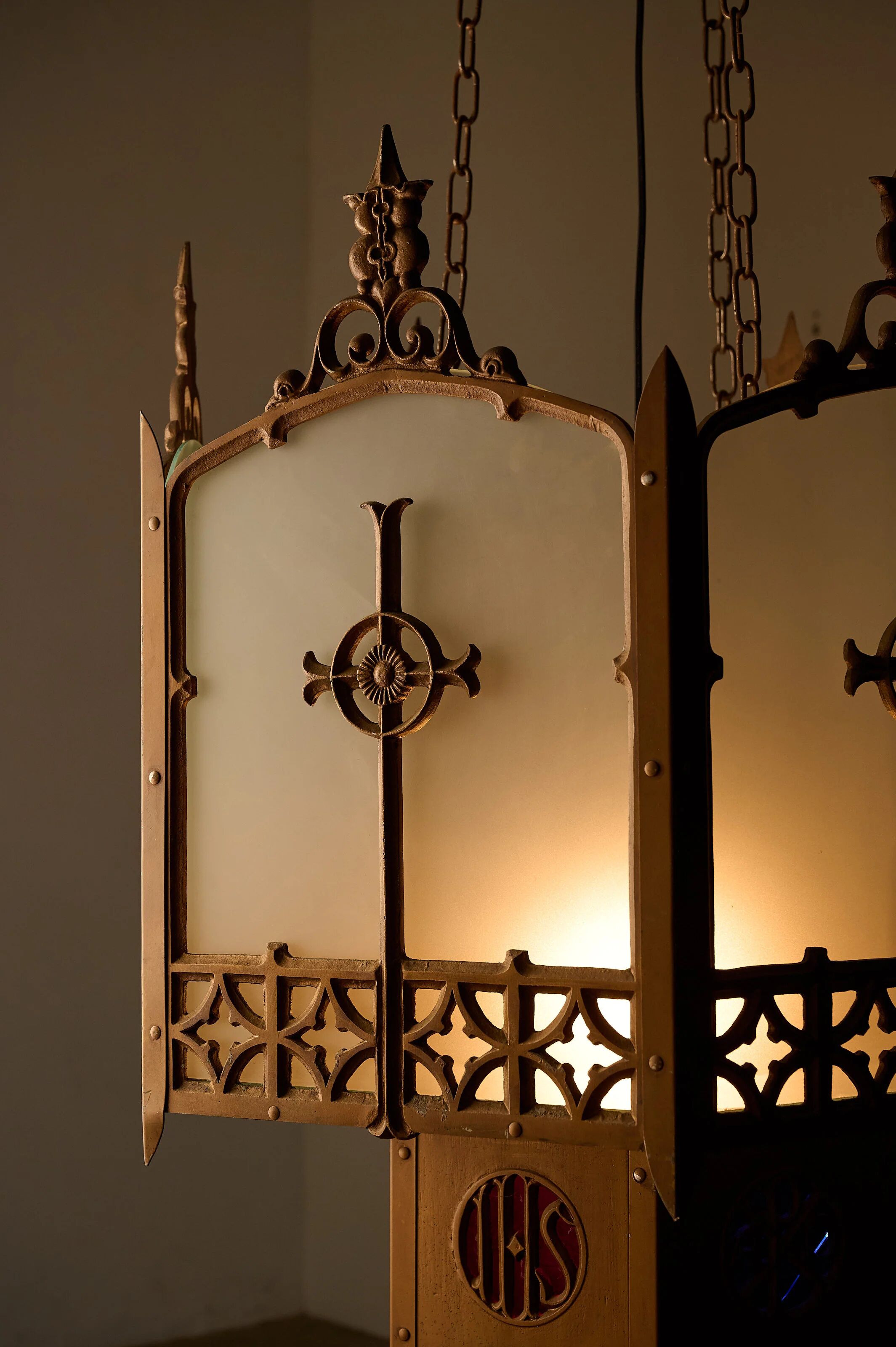 Monumental Art Deco Neo-Gothic Church Chandelier