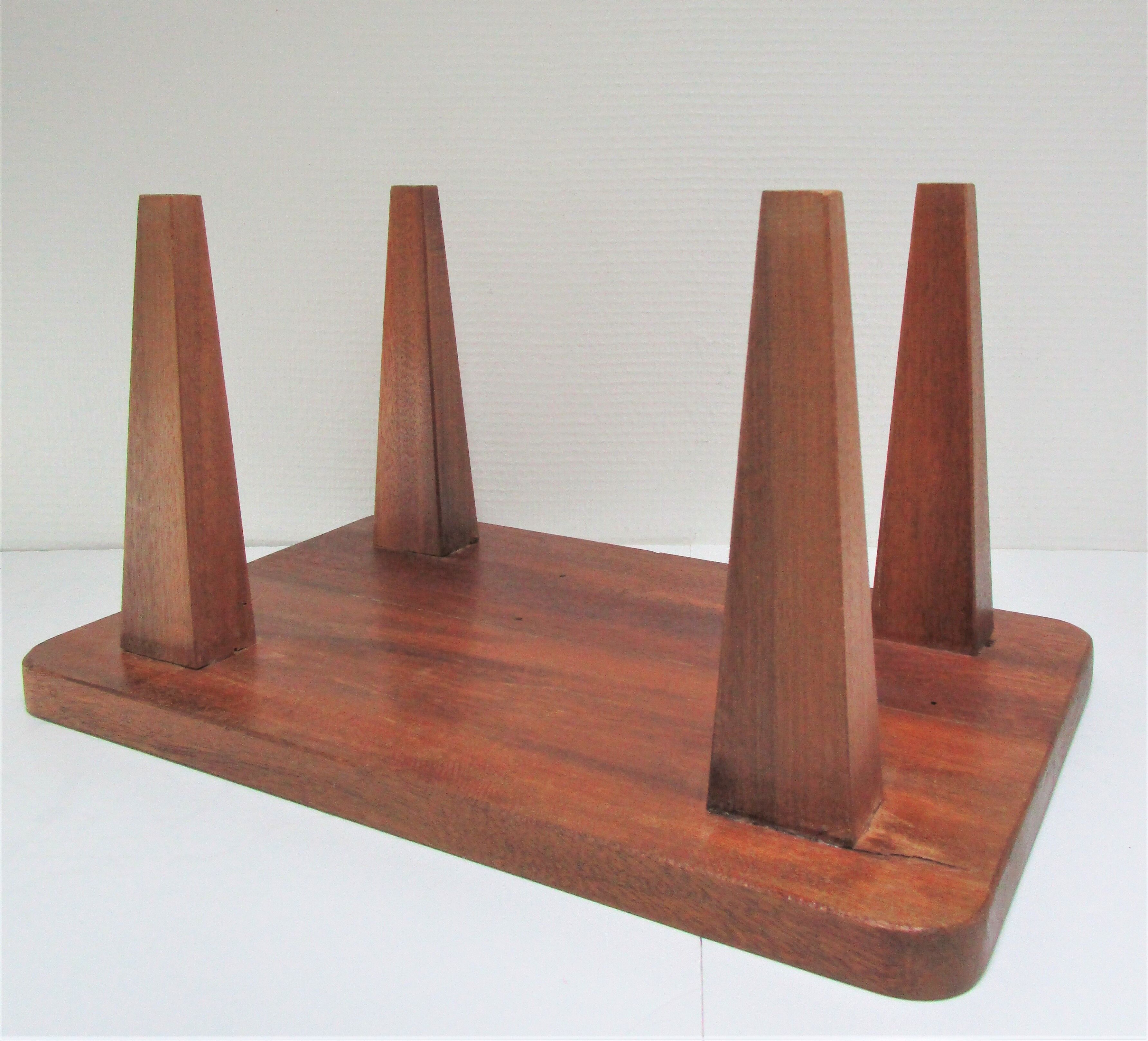 Tabouret bas bois massif années 50 / 60