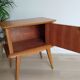 Vintage bedside table, varnish, compass legs, vintage 50s
