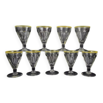 Set of 9 wine glasses cooked bistro counter 1950s