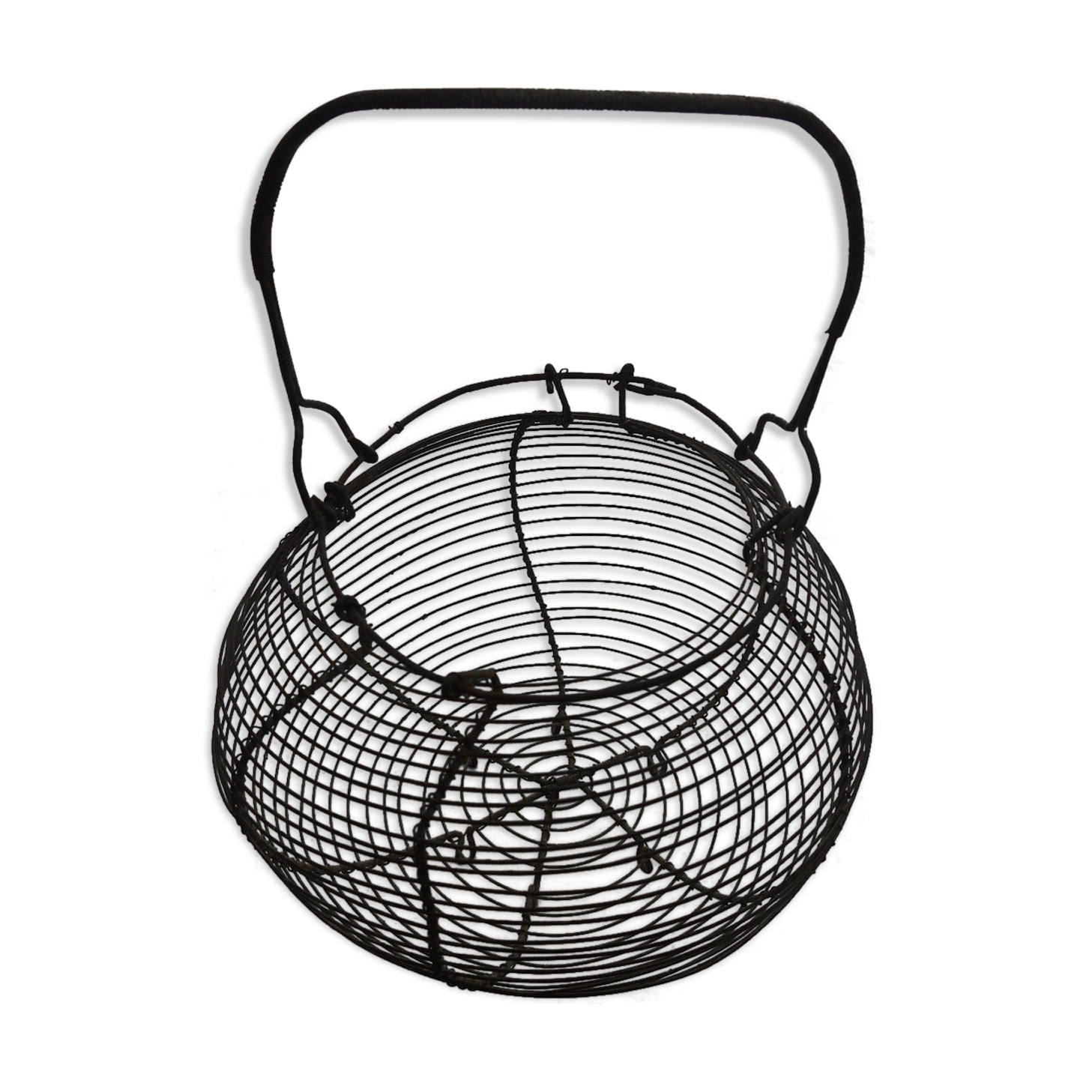 Old metal basket, egg