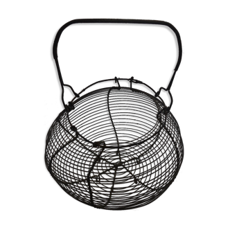Old metal basket, egg