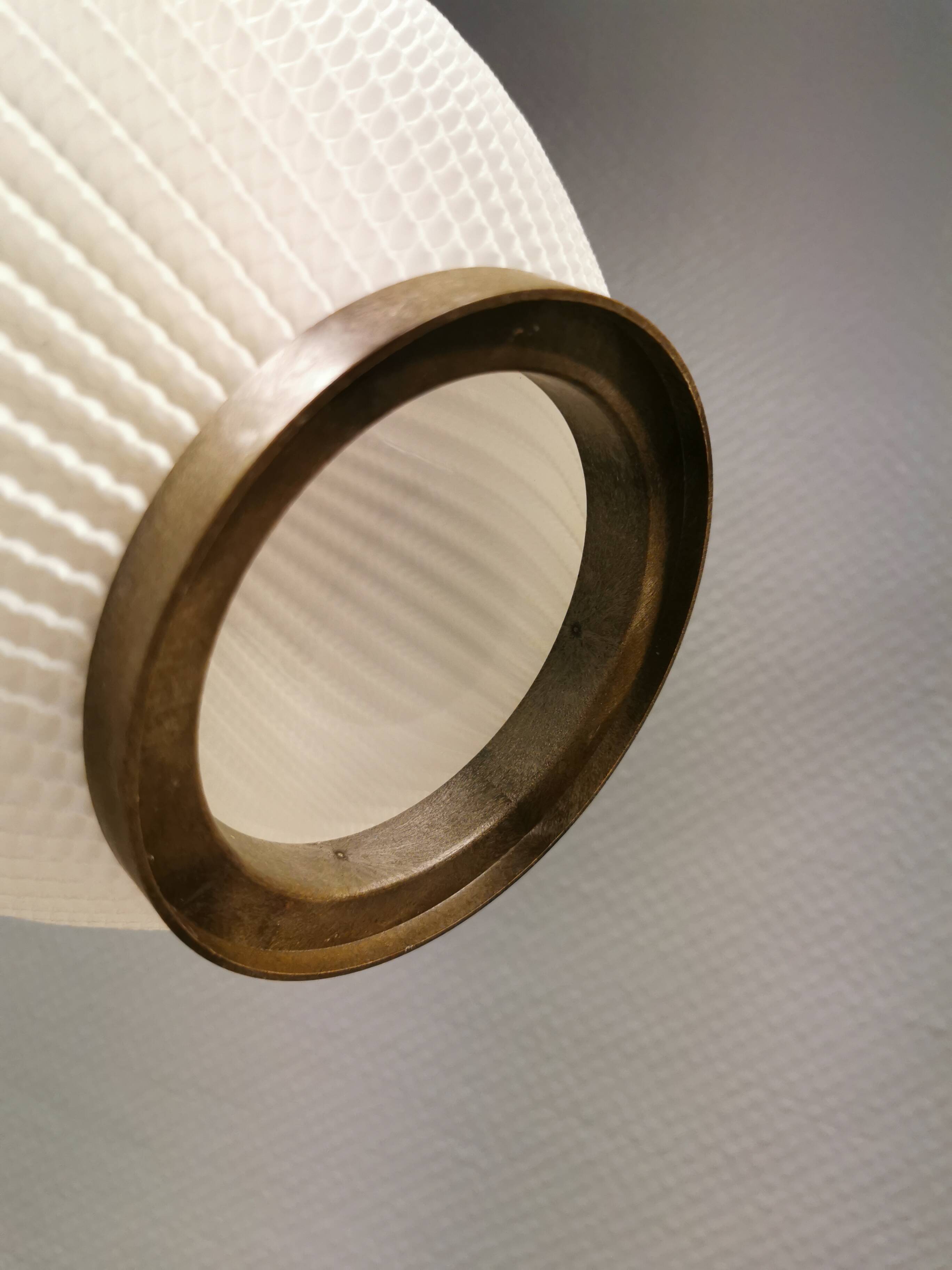 Pleated hanging lamp model Pearl Shade, produced by Hoyrup Light and designed by Lars E Schøiler