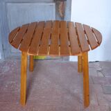 Vintage round pine table, slatted pine table, vintage table, pine furniture